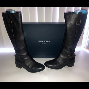 Cole Haan Kenmare Black Leather 9B Riding Boot